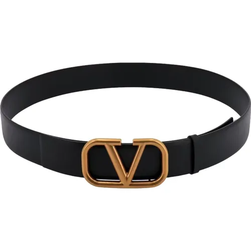 Leather Belt with Adjustable Closure , male, Sizes: 85 CM - Valentino Garavani - Modalova