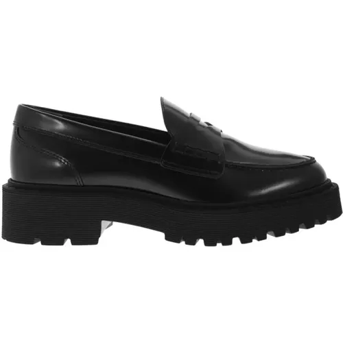 Sophisticated Leather Loafers , female, Sizes: 7 UK, 3 1/2 UK, 4 1/2 UK, 4 UK, 6 1/2 UK, 3 UK, 5 UK - Hogan - Modalova