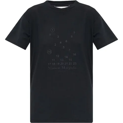 T-Shirt mit Logo , Damen, Größe: L - Maison Margiela - Modalova