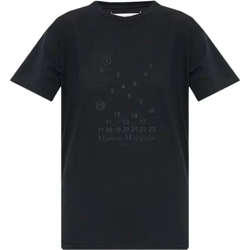 T-Shirt mit Logo , Damen, Größe: S - Maison Margiela - Modalova