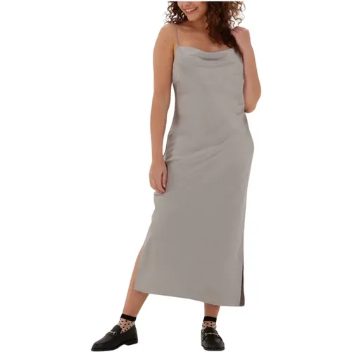 Rich Dress Midi Kleid Taupe , Damen, Größe: L - Just Female - Modalova