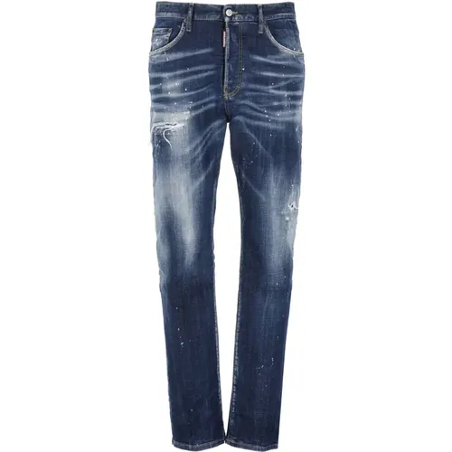 Ripped Jeans with Logo Patch , male, Sizes: L, S, M - Dsquared2 - Modalova