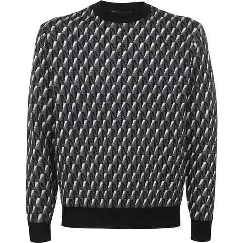 Wollpullover mit Monogramm-Print - Emporio Armani - Modalova