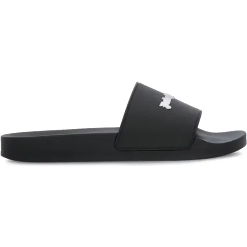 Schwarze Sandalen mit Geprägtem Logo , Herren, Größe: 39 EU - Palm Angels - Modalova