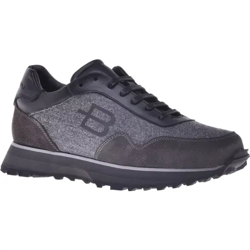 Trainers in dark grey suede and fabric - Baldinini - Modalova