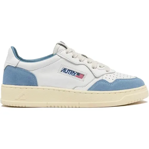 Goat Leather Sneakers Blue Suede , female, Sizes: 7 UK, 5 UK, 4 UK, 6 UK, 3 UK - Autry - Modalova