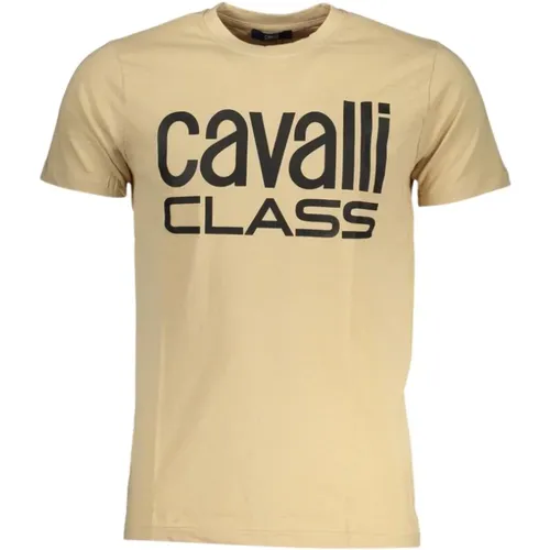 Cotton Logo Print T-Shirt , male, Sizes: 2XL, XL, L - Cavalli Class - Modalova