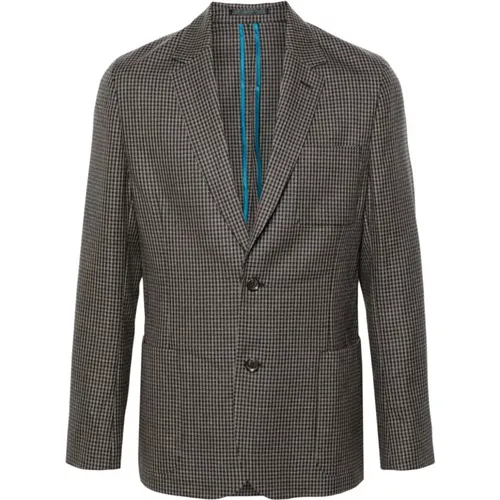 Gingham Check Wool Jacket , male, Sizes: 2XS, 4XS, L - Paul Smith - Modalova