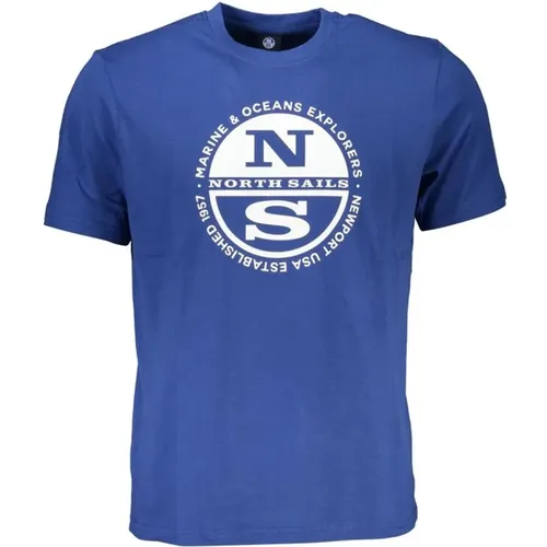 Klassisches Logo T-Shirt Blaue Baumwolle - North Sails - Modalova