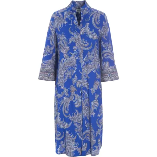 Blau Paisley Kimono-inspiriertes Hemdkleid , Damen, Größe: S - Dea Kudibal - Modalova