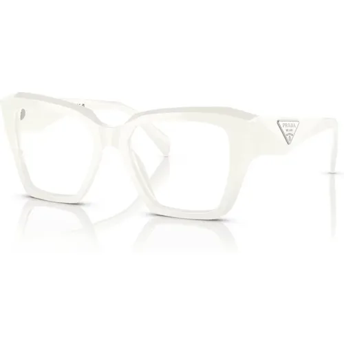 Weiße Brillen Gestelle Sonnenbrille , unisex, Größe: 51 MM - Prada - Modalova