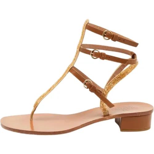 Pre-owned Leather sandals , female, Sizes: 7 UK - Valentino Vintage - Modalova