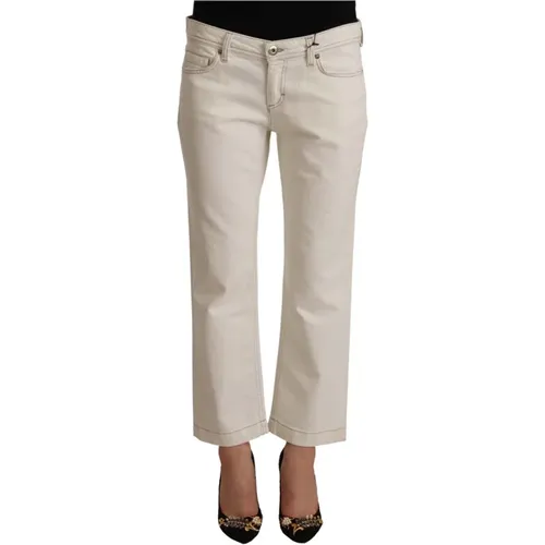 Stilvolle Off Flared Cropped Denim Jeans , Damen, Größe: W28 - Dolce & Gabbana - Modalova