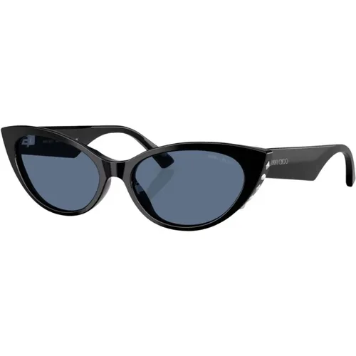 Cat-Eye Sunglasses with Blue Lenses , female, Sizes: 55 MM - Jimmy Choo - Modalova