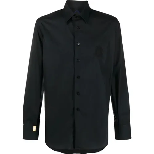 Schwarzes Langarm-Casual-Shirt , Herren, Größe: XL - Billionaire - Modalova
