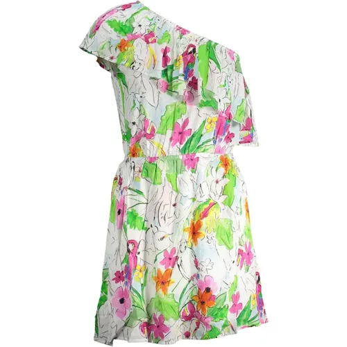 Chic One-Shoulder Dress with Contrasting Details , female, Sizes: S, XL, M, L - Desigual - Modalova