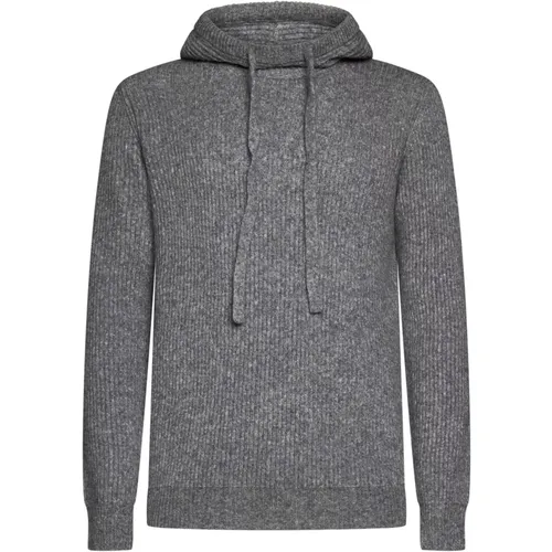 Grauer Kapuzenpullover Cappuccio , Herren, Größe: L - Roberto Collina - Modalova