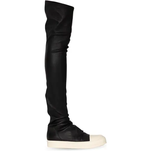 Leather over-the-knee boots , female, Sizes: 5 UK, 4 UK, 6 UK, 3 UK, 7 UK - Rick Owens - Modalova