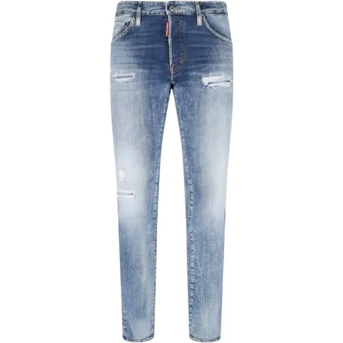 Skinny Denim Jeans mit Logo-Detail , Herren, Größe: XS - Dsquared2 - Modalova