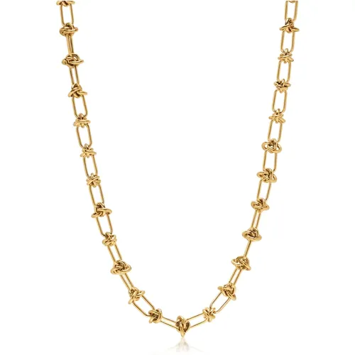 Golden Barbed Wire Necklace , female, Sizes: ONE SIZE - Nialaya - Modalova