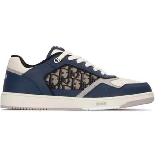 Leather Sneakers with Iconic Monogram , male, Sizes: 15 UK - Dior - Modalova