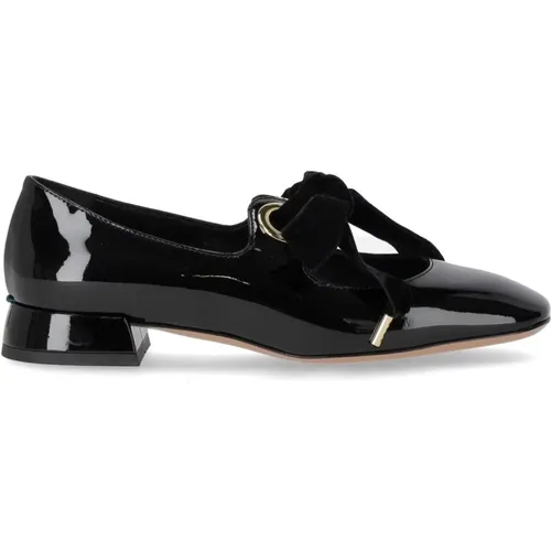 Schwarze Mary Jane Ballettflats mit Schleife , Damen, Größe: 36 EU - A. BOCCA - Modalova