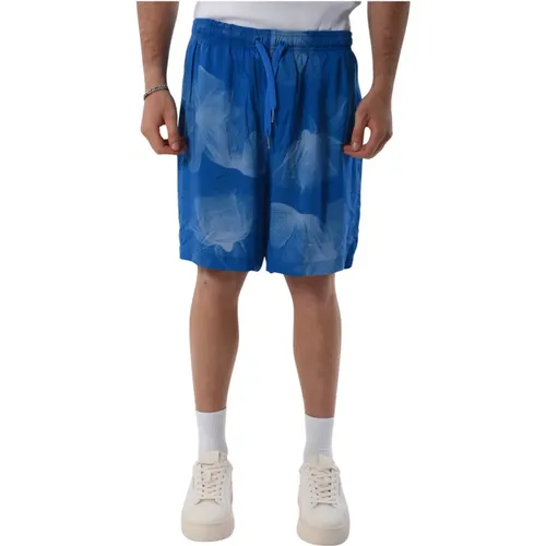 Viscose Bermuda Shorts with Elastic Waist , male, Sizes: W31, W33 - Armani Exchange - Modalova