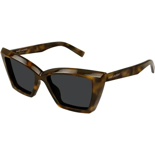 Havana Grey Sunglasses SL 657/F , female, Sizes: 55 MM - Saint Laurent - Modalova