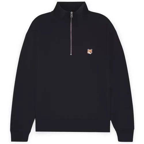 Fox Head Patch Zip Sweatshirt , Herren, Größe: XL - Maison Kitsuné - Modalova