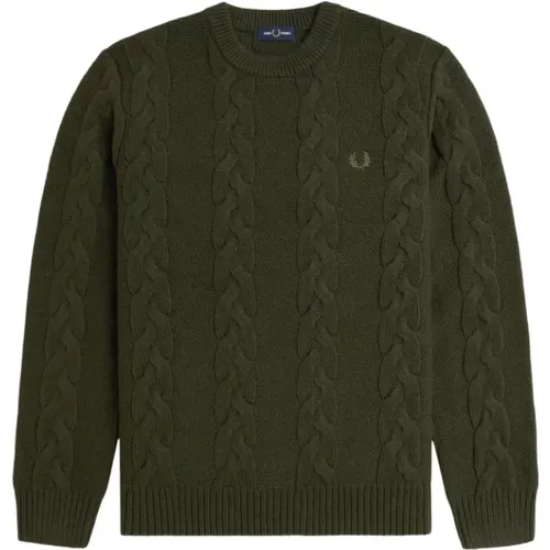 Grüne Pullover Kollektion , Herren, Größe: M - Fred Perry - Modalova