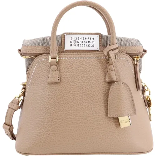 Leather Handbag with Zip Closure , female, Sizes: ONE SIZE - Maison Margiela - Modalova