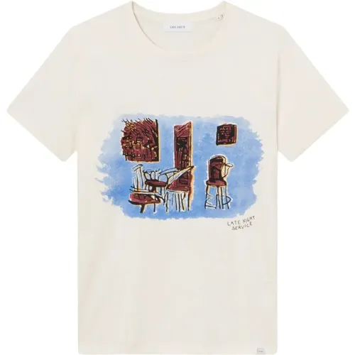 Expressionistisches T-Shirt mit mehrfarbigem Druck , Herren, Größe: M - Les Deux - Modalova