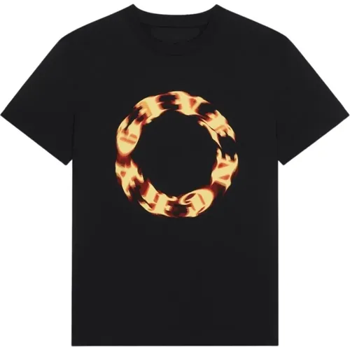 Flame Circle Slim Fit T-Shirt , female, Sizes: M, L - Givenchy - Modalova