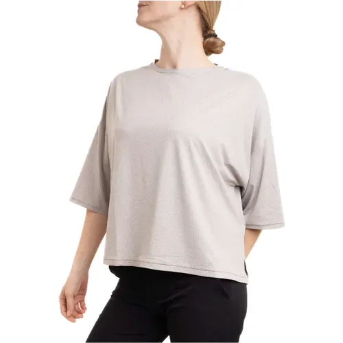 Bedrucktes Boxy T-Shirt mit Seitenschlitzen , Damen, Größe: XS - RRD - Modalova