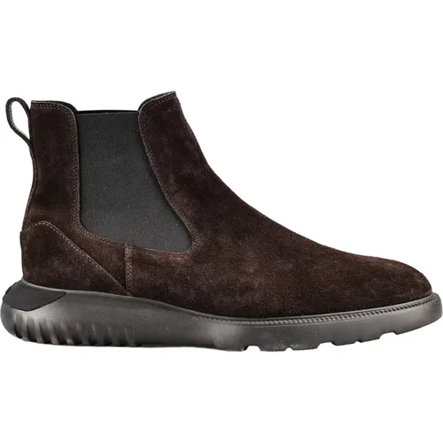 Italian Leather Ankle Boots , male, Sizes: 10 UK - Hogan - Modalova