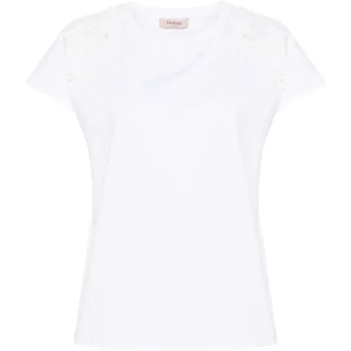 Floral Patch T-shirt , female, Sizes: XS, 2XS, M, S - Twinset - Modalova