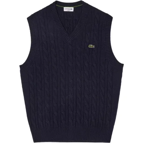 Blauer Cable-Knit Pullover Aw24 , Herren, Größe: M - Lacoste - Modalova