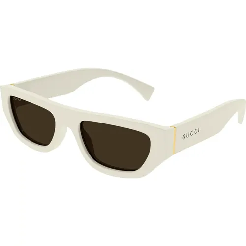 Ivory/Brown Sonnenbrille Gg1134S , Herren, Größe: 53 MM - Gucci - Modalova