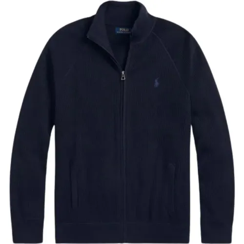 Gestreifter Baumwoll-Zip-Up-Pullover , Herren, Größe: XL - Polo Ralph Lauren - Modalova