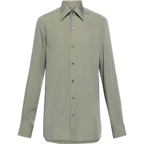 Silk Lyocell Shirt , male, Sizes: 2XL, L - Tom Ford - Modalova