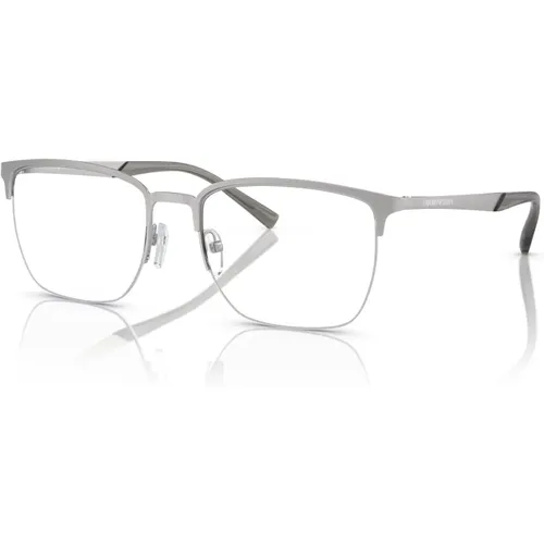 Matte Silver Eyewear Frames EA 1157 , unisex, Größe: 54 MM - Emporio Armani - Modalova