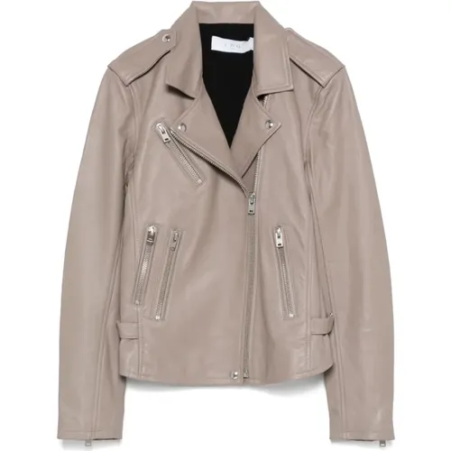 Beige Lammleder Bikerjacke IRO - IRO - Modalova