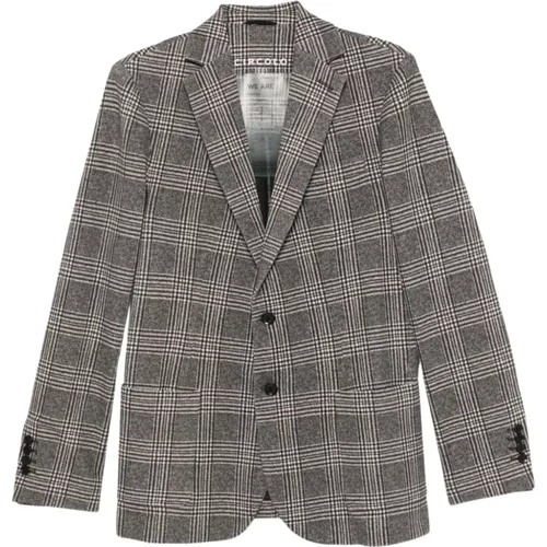 Check Pattern Jacket Black Cotton Blend , male, Sizes: 2XL, L, XL, M - Circolo 1901 - Modalova