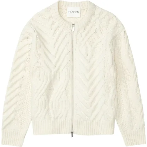 Offwhite Cable Knit Cardigan , female, Sizes: S, XS - closed - Modalova