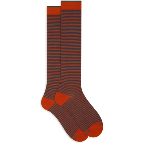 Italienische lange Socken mit Windsor-Streifen , Damen, Größe: S - Gallo - Modalova