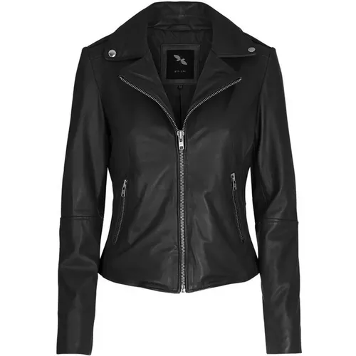 Damen Leder Bikerjacke mit Reißverschluss , Damen, Größe: 3XL - BTFCPH - Modalova