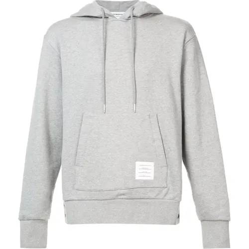 Grey Hoodie with Tricolor Band , male, Sizes: 2XL - Thom Browne - Modalova
