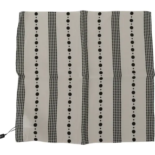 Weiß gepunktete Streifen quadratisches Taschentuch Viskose Schal - Dolce & Gabbana - Modalova