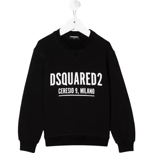 Schwarzer Baumwoll-Logo-Sweatshirt - Dsquared2 - Modalova