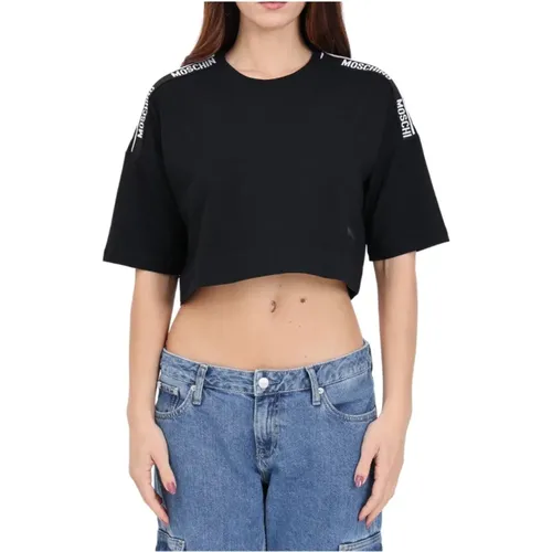 Casual Cotton Tee Shirt , female, Sizes: XS, S, M - Moschino - Modalova